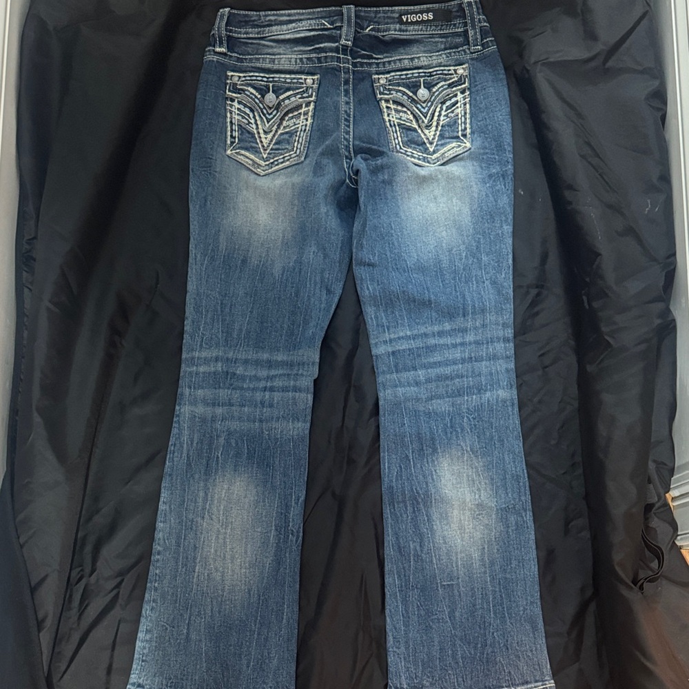 Vigoss Women's Dark Blue Boot Cut Jeans - Picture 2 of 4